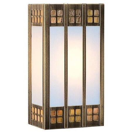 Arroyo Craftsman 12" Glasgow "Ada" Sconce, Black, Amber Mica Glass GSADA-12M-BK